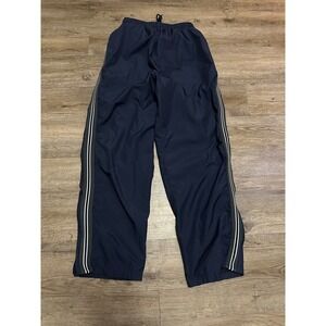 Russell Athletic Mens Navy Blue Track Pants Mesh Lined Stripe Side Medium